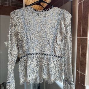 Storia Cream Lace Floral Blouse